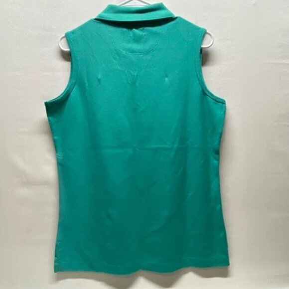 Lady Divots Sleeveless Polo Women's Large Sea Green "The Rail" Golf Course NWT - Picture 2 of 8